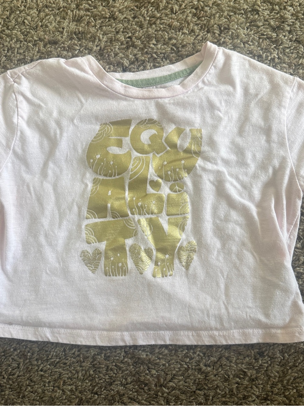 Girls' Pink Graphic Tee with Gold Print